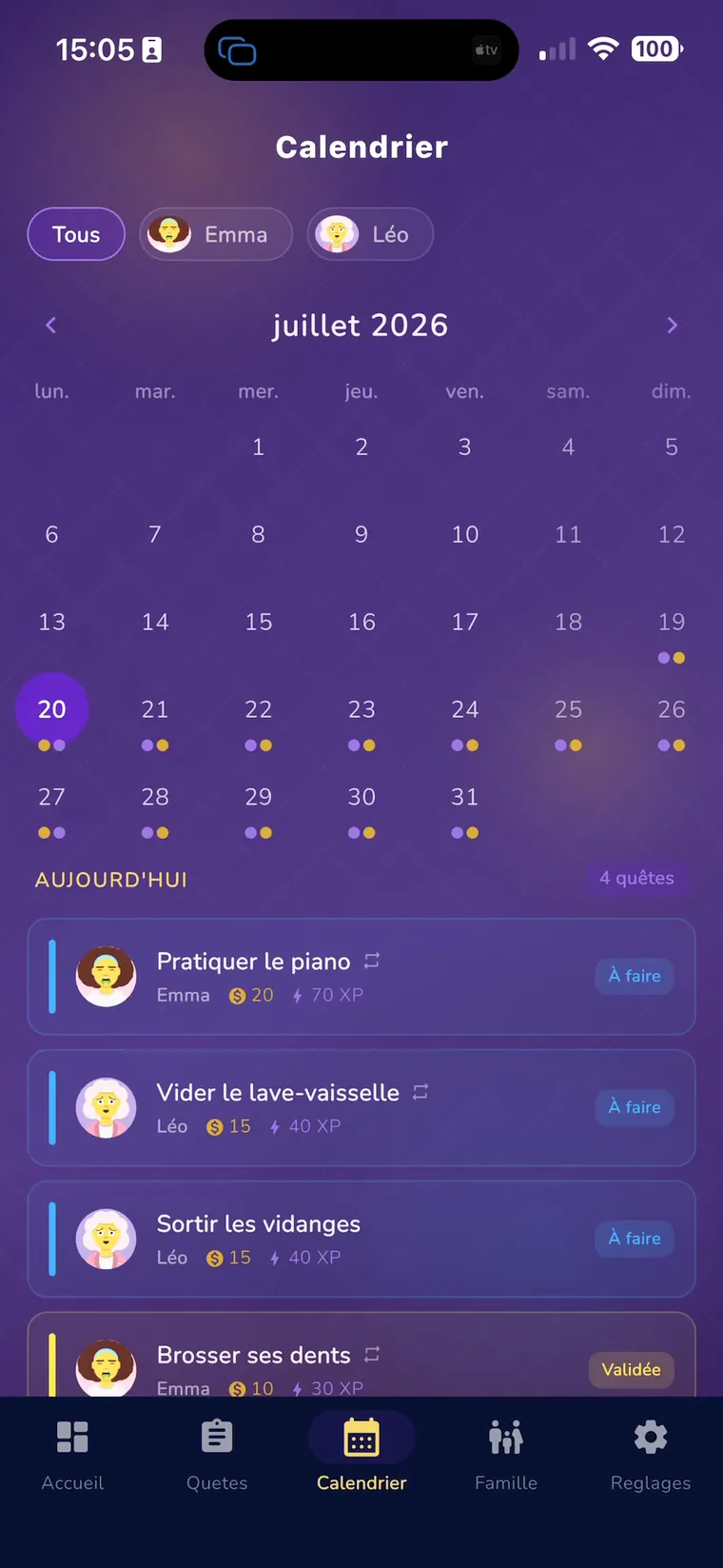 Calendrier familial