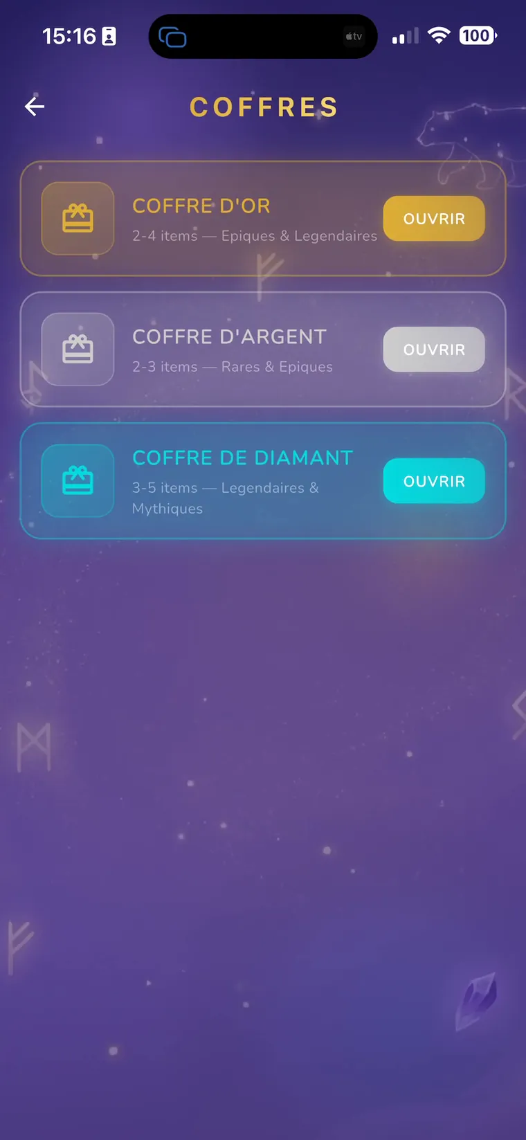 Coffres à ouvrir